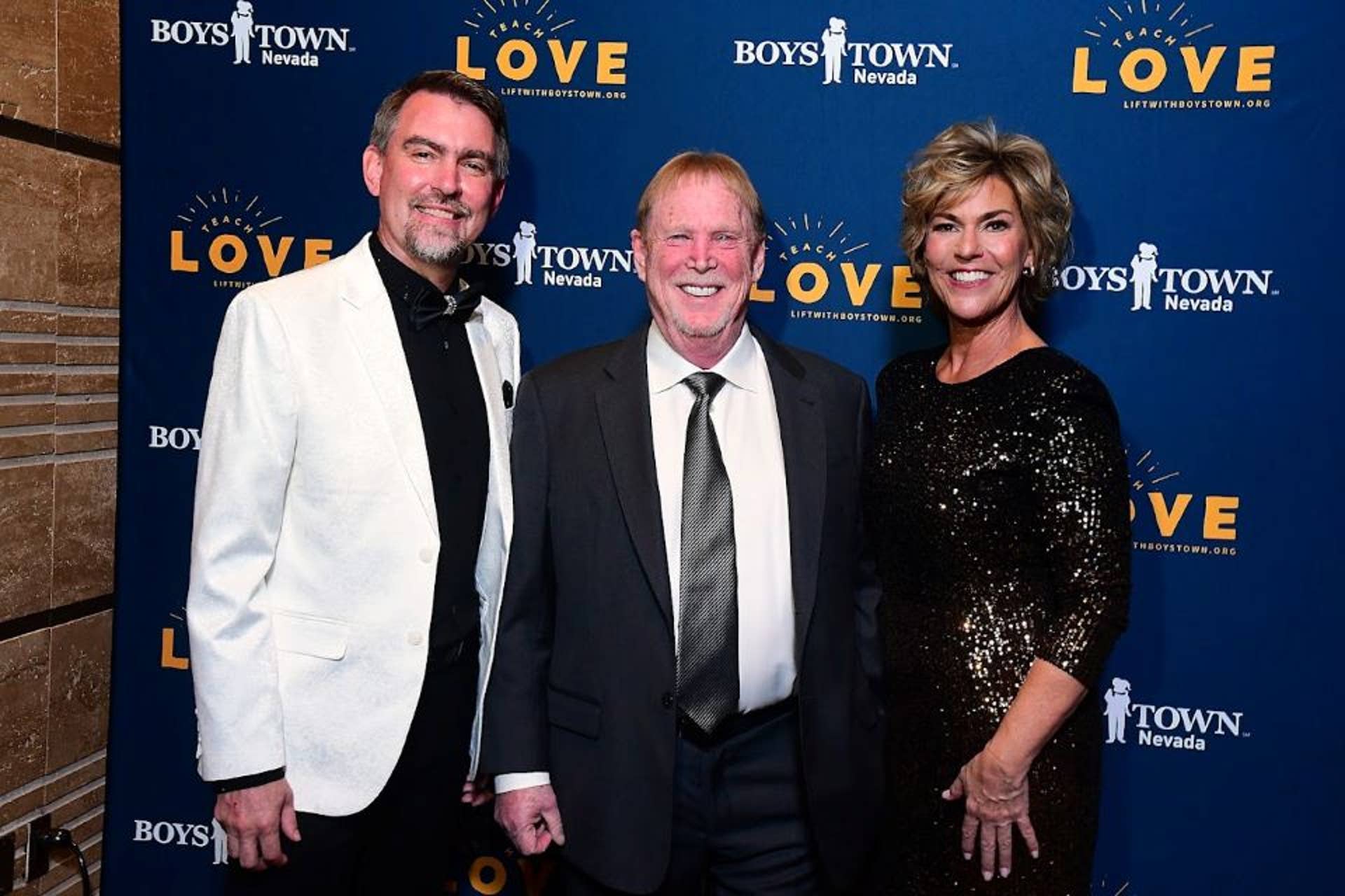 John Etzell, Raiders and Aces Owner Mark Davis and Paula Lawrence at Boys Town Impact Gala